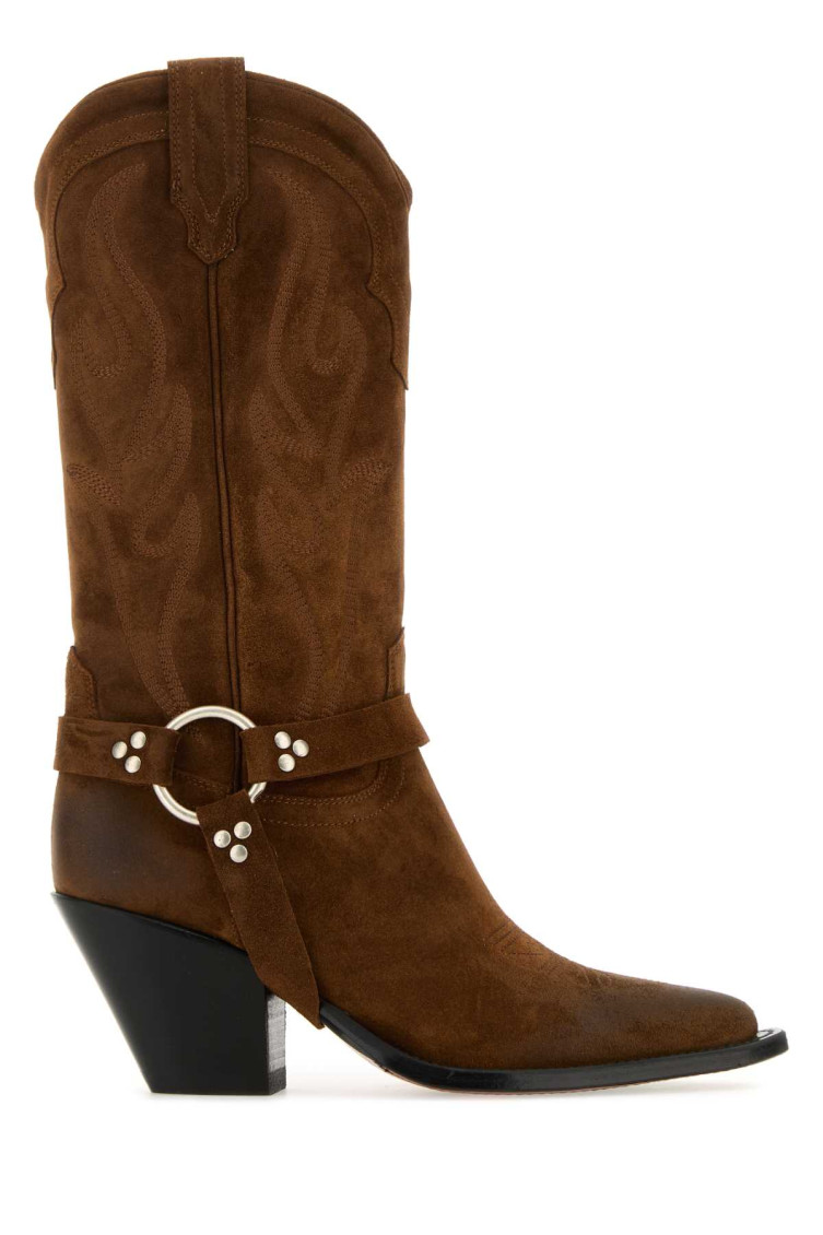 Sonora Stivali Santa Fe Belt In Pelle Scamosciata Marrone Donna In Brown