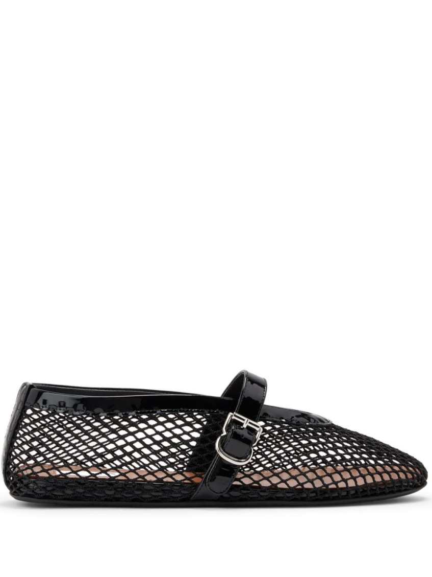 Shop Alaïa Black Round Toe Ballet Flats