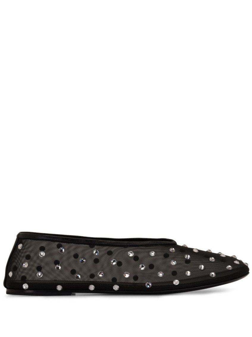 KHAITE BLACK SLIP ON BALLET FLATS 