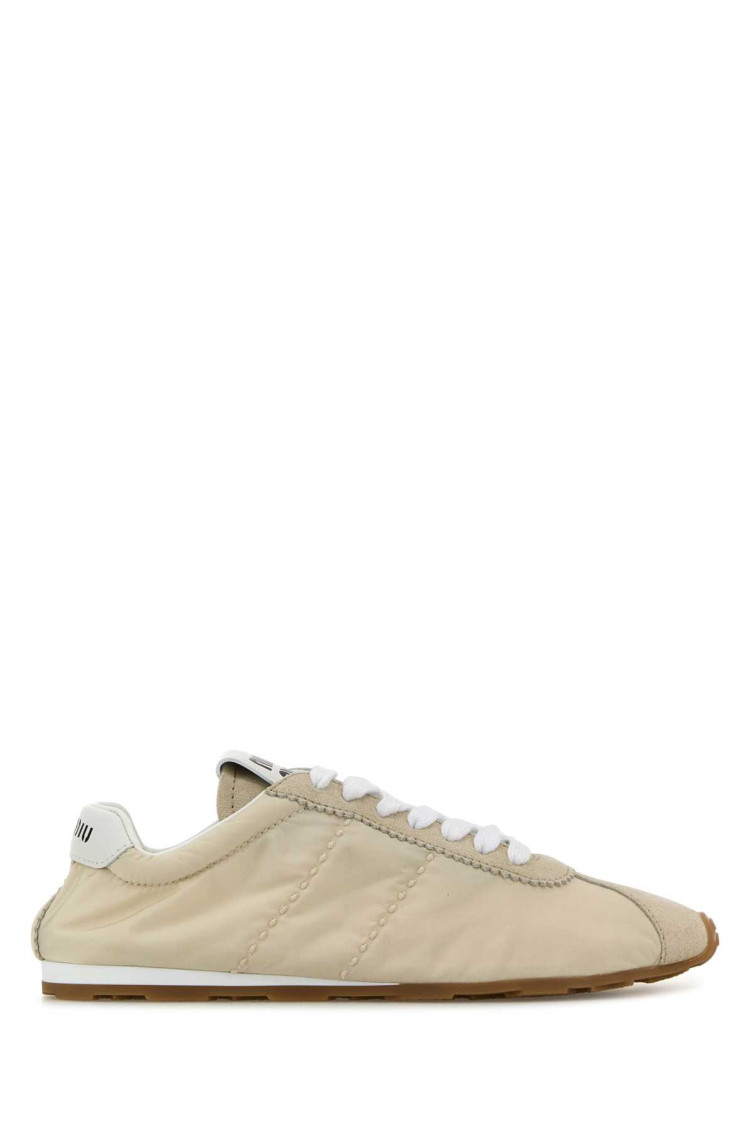 Miu Miu Plume Low-top Sneakers In Beige