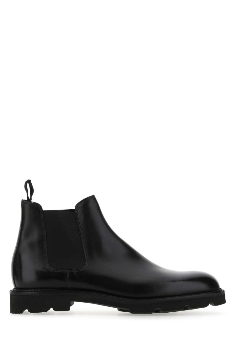 John Lobb Stivaletti Lawry In Pelle Nera Uomo In Black