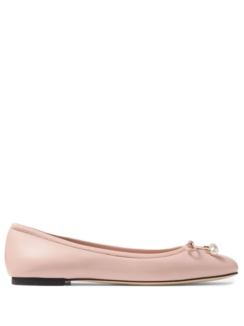 Jimmy Choo Elme Nappa Leather Ballet Flats In Pink