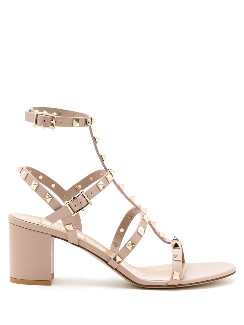 Valentino Garavani Rockstud Ankle-strap Heeled Sandals In Pink