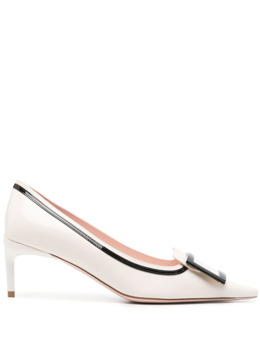 Shop Roger Vivier White Leather Pumps
