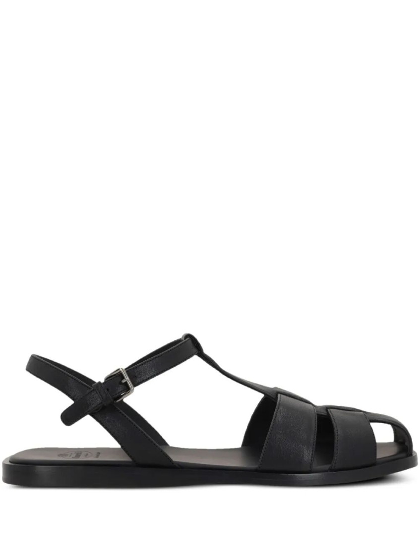 Church's Odyssey Nappa Leather T-strap Sandals Shoes In Black