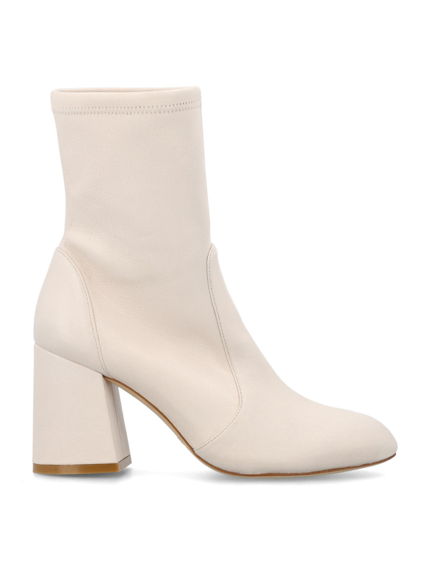 Stuart Weitzman White Round Toe Boots In White