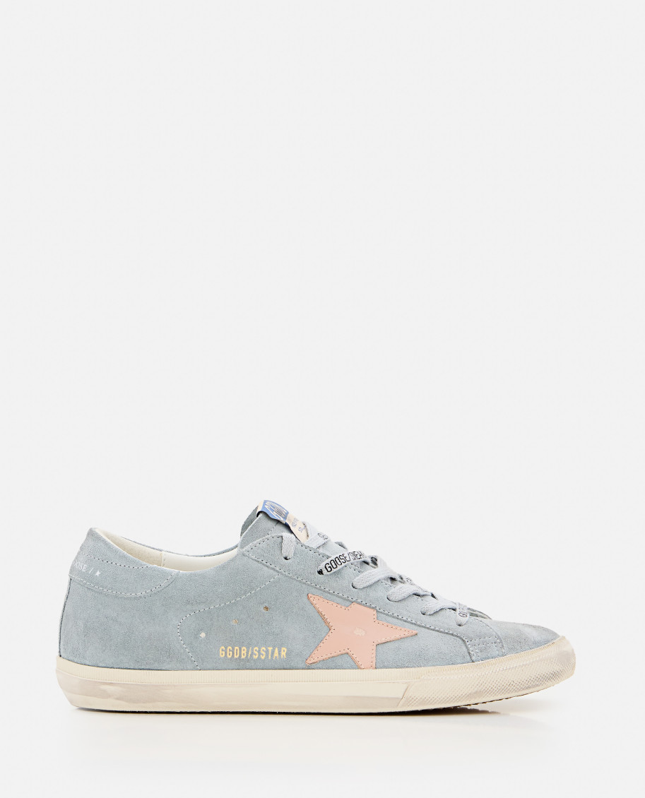 Shop Golden Goose Blue Suede Superstar Sneakers