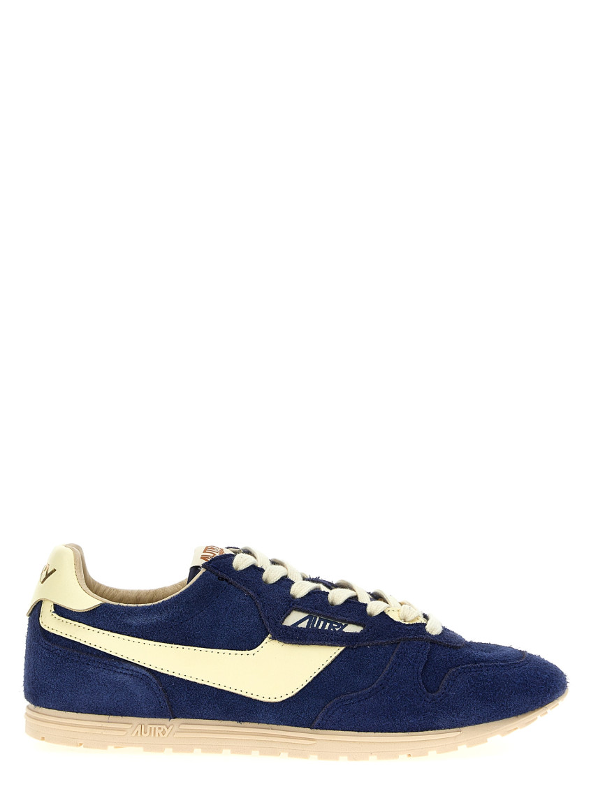 Autry Suede And Leather High Top Sneakers In Blue