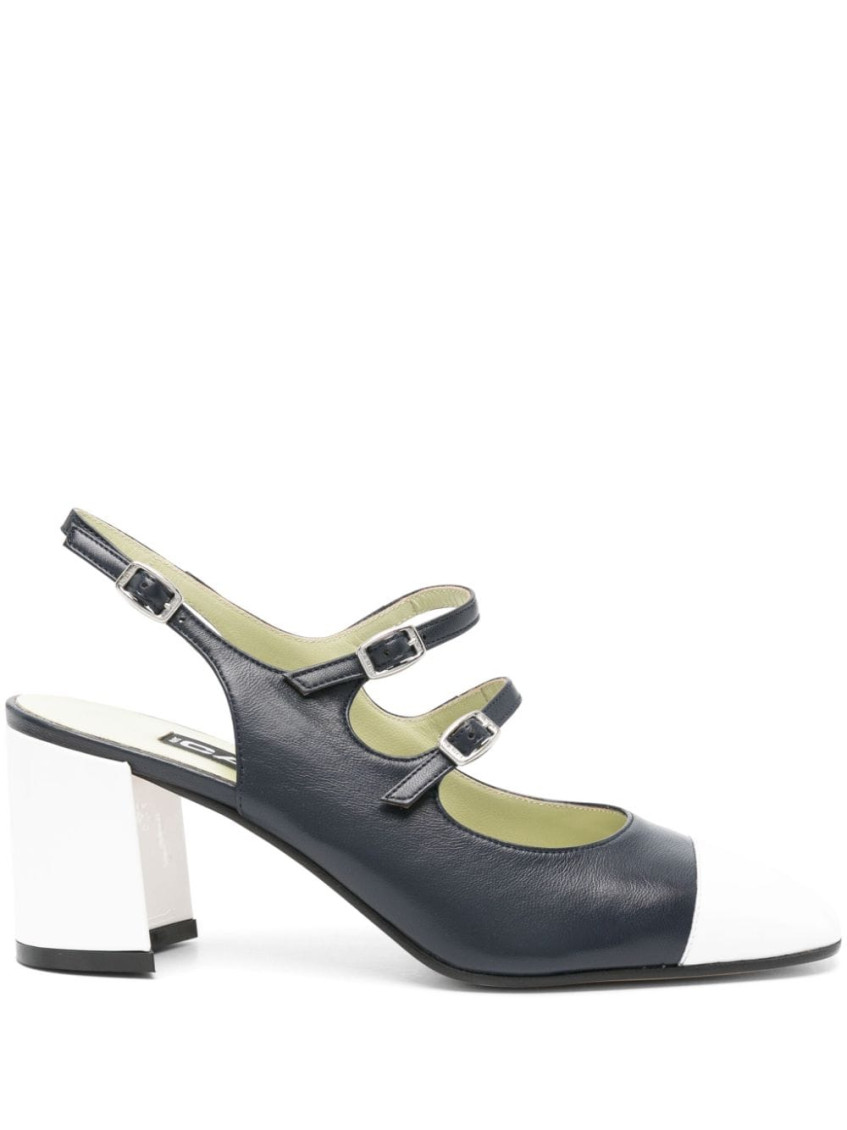 Carel Paris Papaya Leather Slingback Pumps In Blue