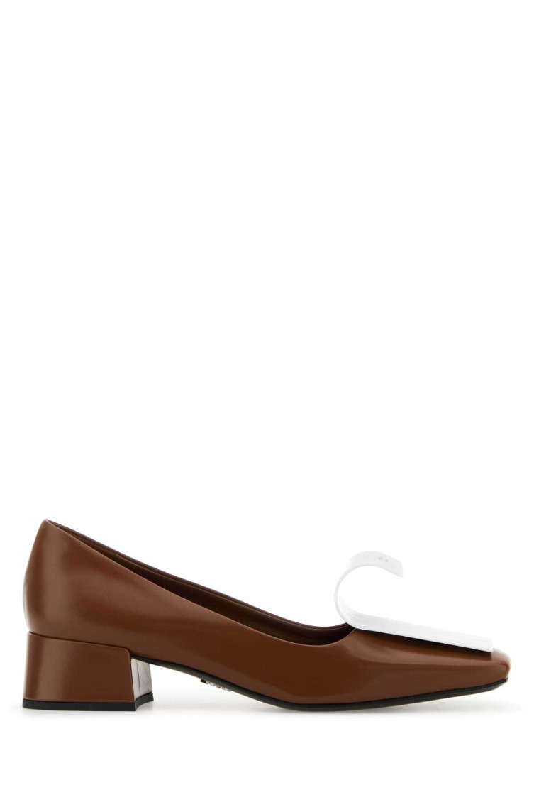 Prada Scarpe Con Tacco In Pelle Bicolor  Donna