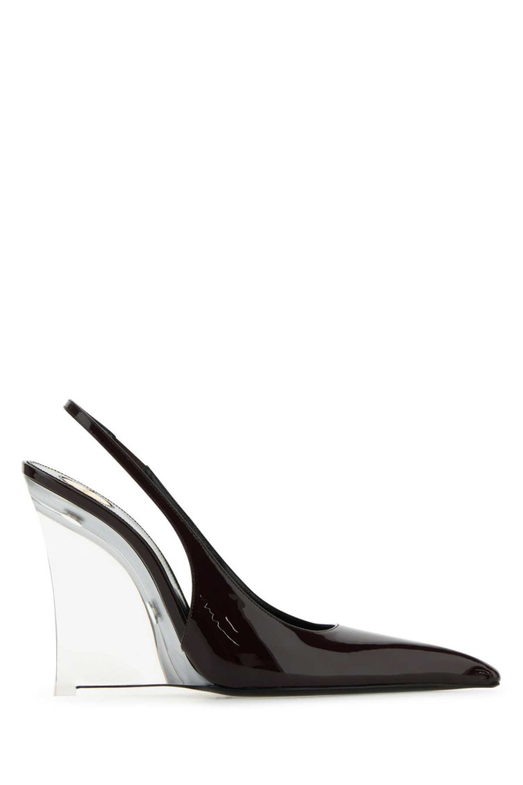 SAINT LAURENT BLACK SLINGBACK HEELS