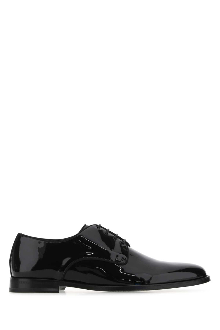 Shop Dolce & Gabbana Black Leather Lace Up Shoes