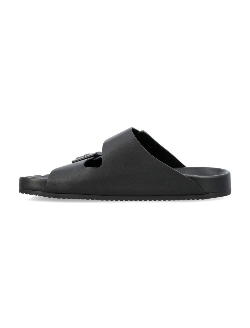 スリッポン BALENCIAGA BLACK LEATHER SLIPPERS Balenciaga Black BB Logo Leather Slipper Shoes - Runway Catalog