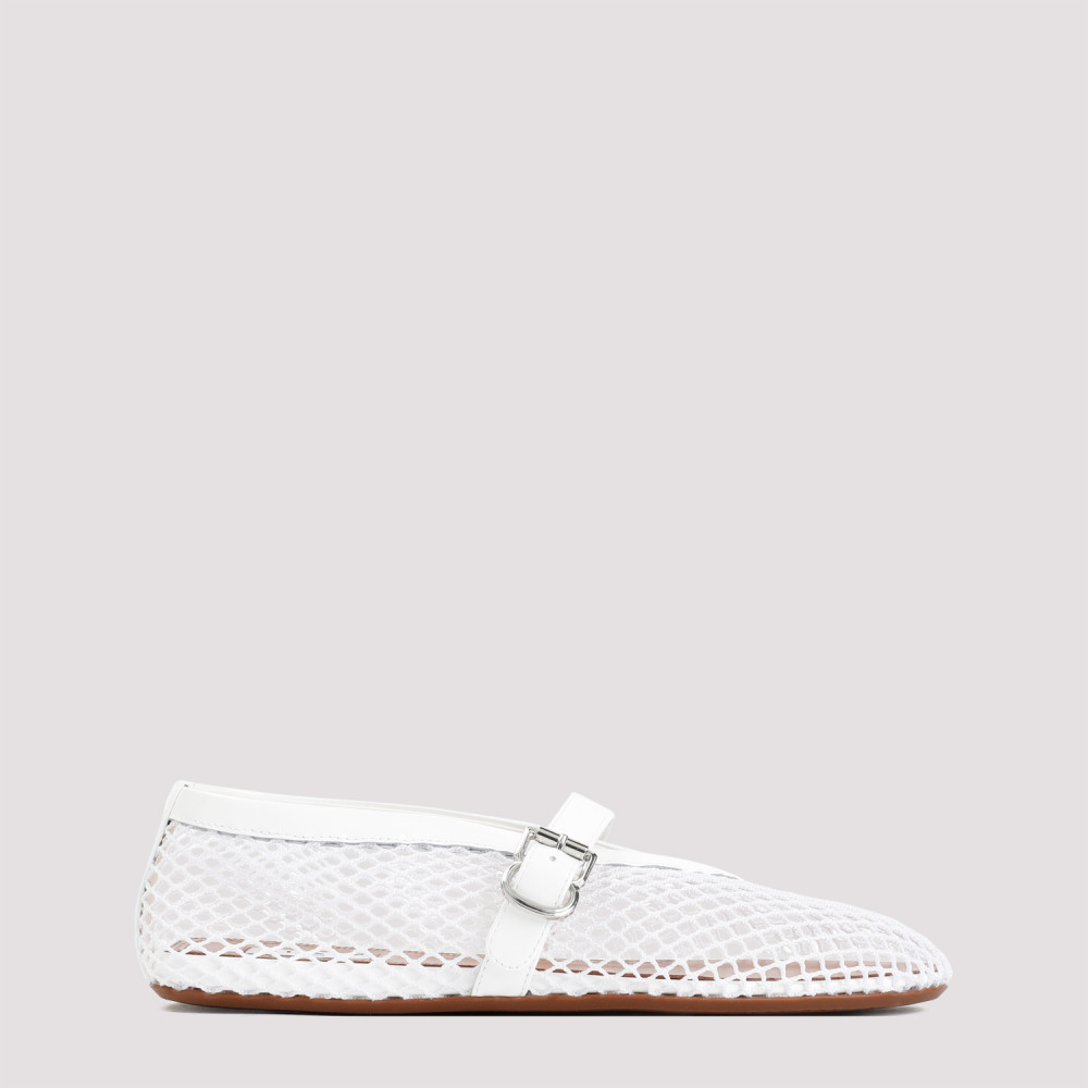 Alaïa White Mesh Ballet Flats