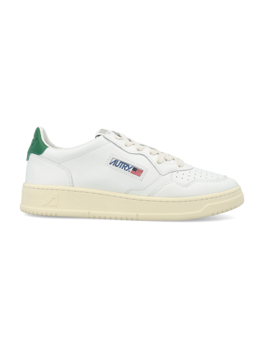 Autry Low-top Leather Sneakers With Perforated Upper And Contrasting Sole In White