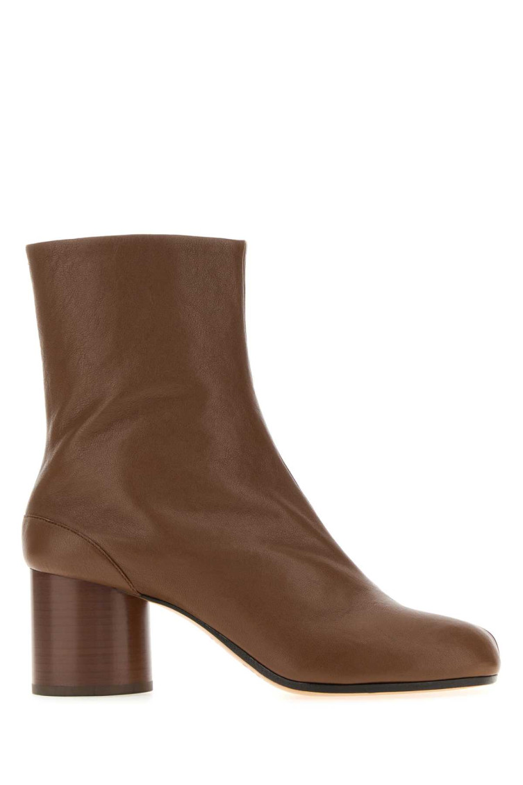 Maison Margiela Coffee-colored Tabi Ankle Boots In Brown