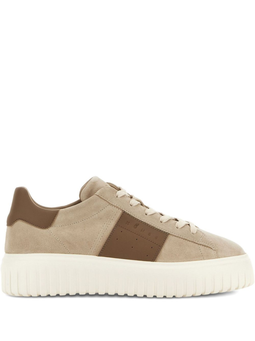 Hogan Low Top Sneakers Round Toe In Brown