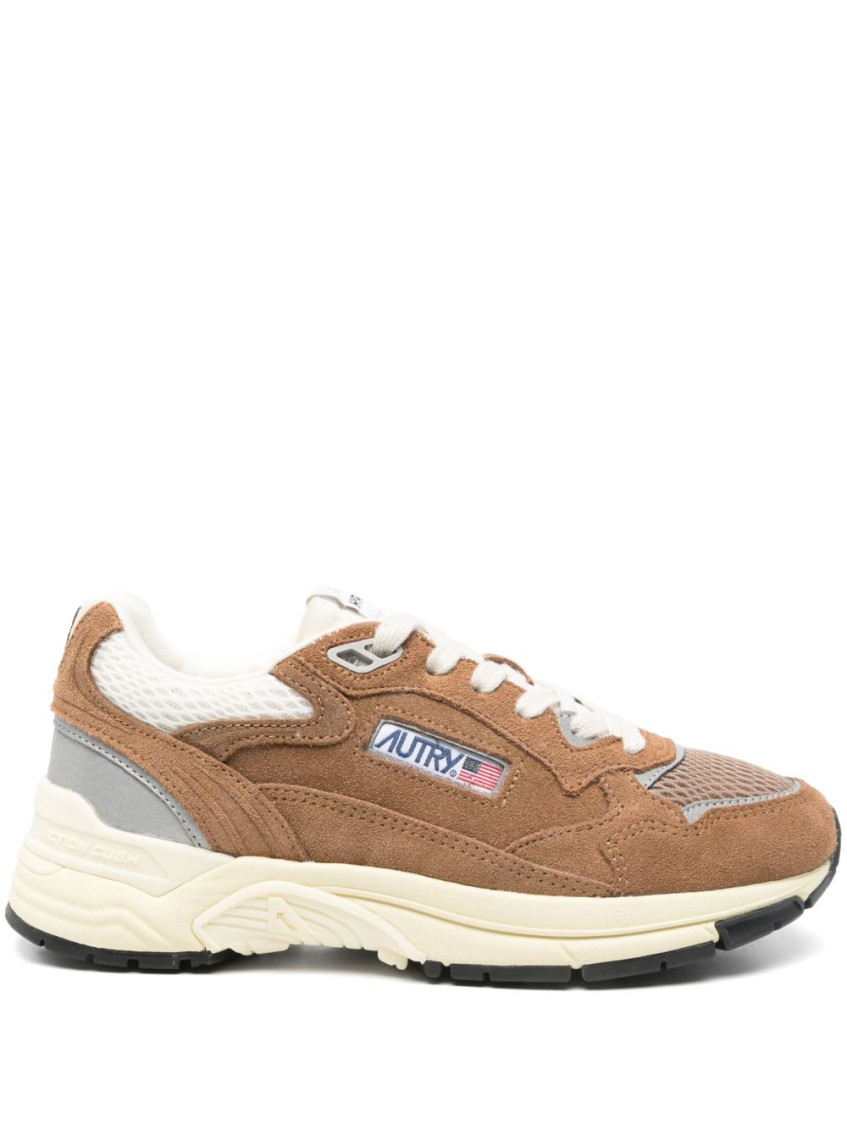 Autry Cigar Suede And Mesh Sneakers In Brown