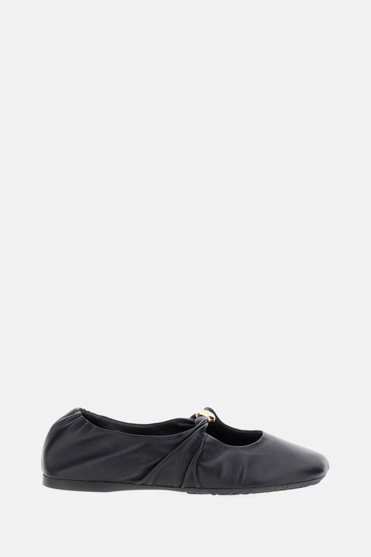 Loewe Women Pebble Ballerina In Nappa Leather In Black