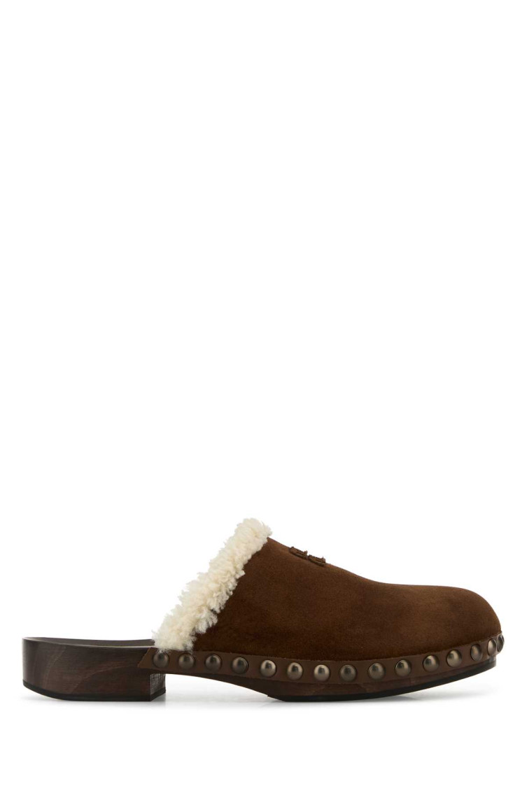 Miu Miu Brown Suede Mules