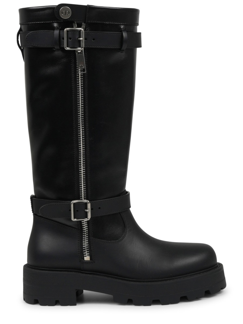 Dior Black Leather Boots In Black