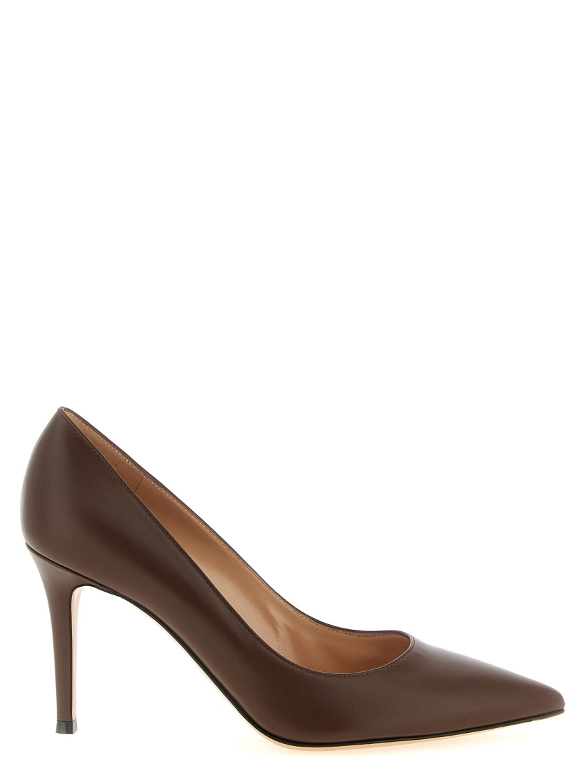GIANVITO ROSSI BROWN POINTED-TOE PUMPS