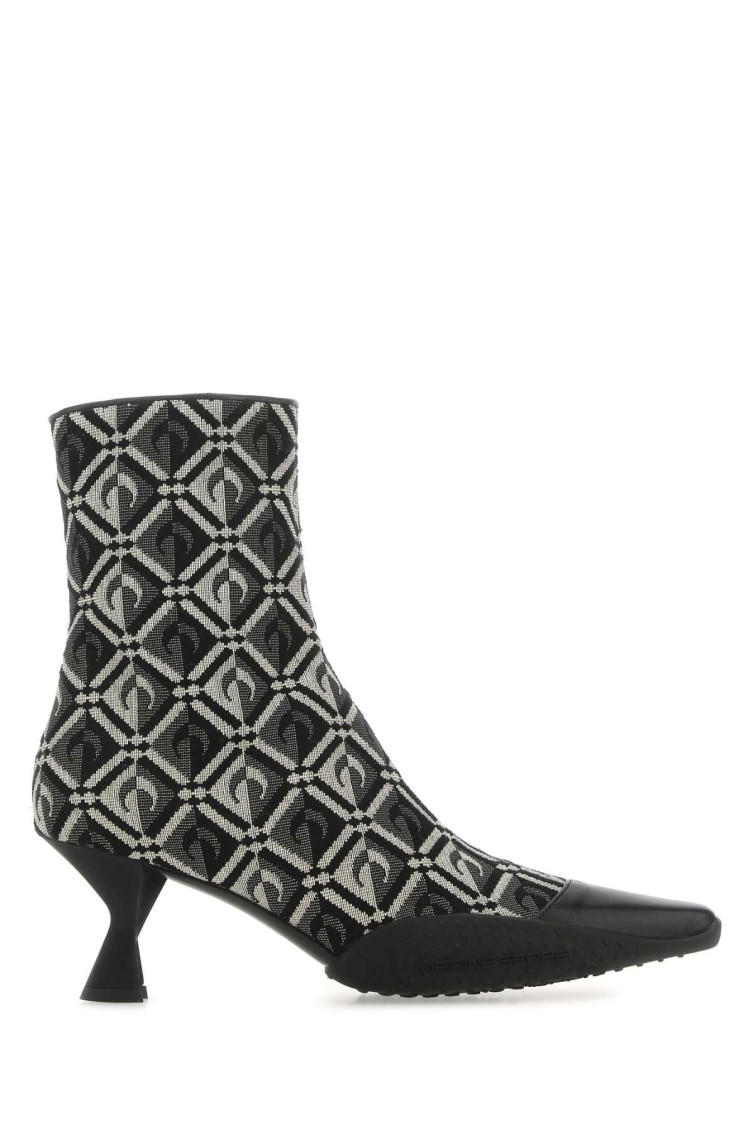 Shop Marine Serre Black Moon Diamant Ankle Boots