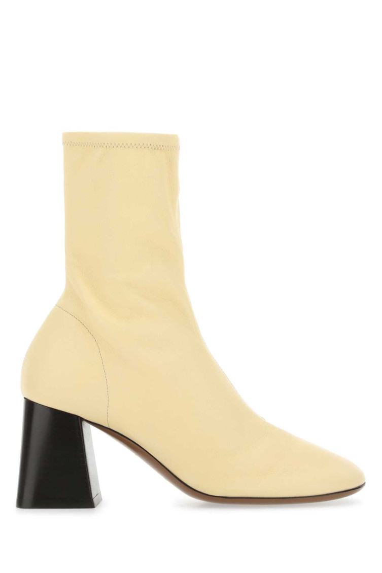 Neous Cream Leather Lepus Ankle Boots In Beige