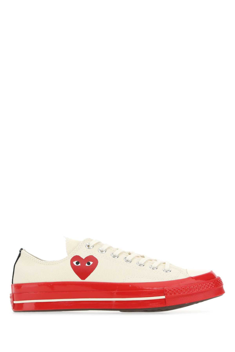 Comme Des Garçons Chuck 70 Low-top Red Sole Sneakers In White