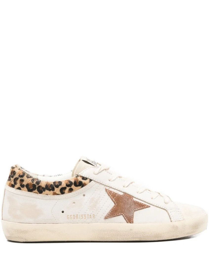 Golden Goose White Beige Lace-up Sneakers