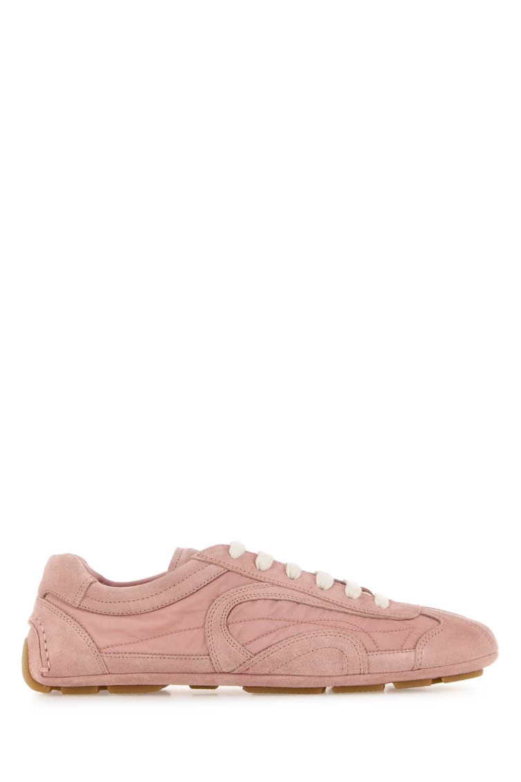 Prada Pink Lace Up Sneakers