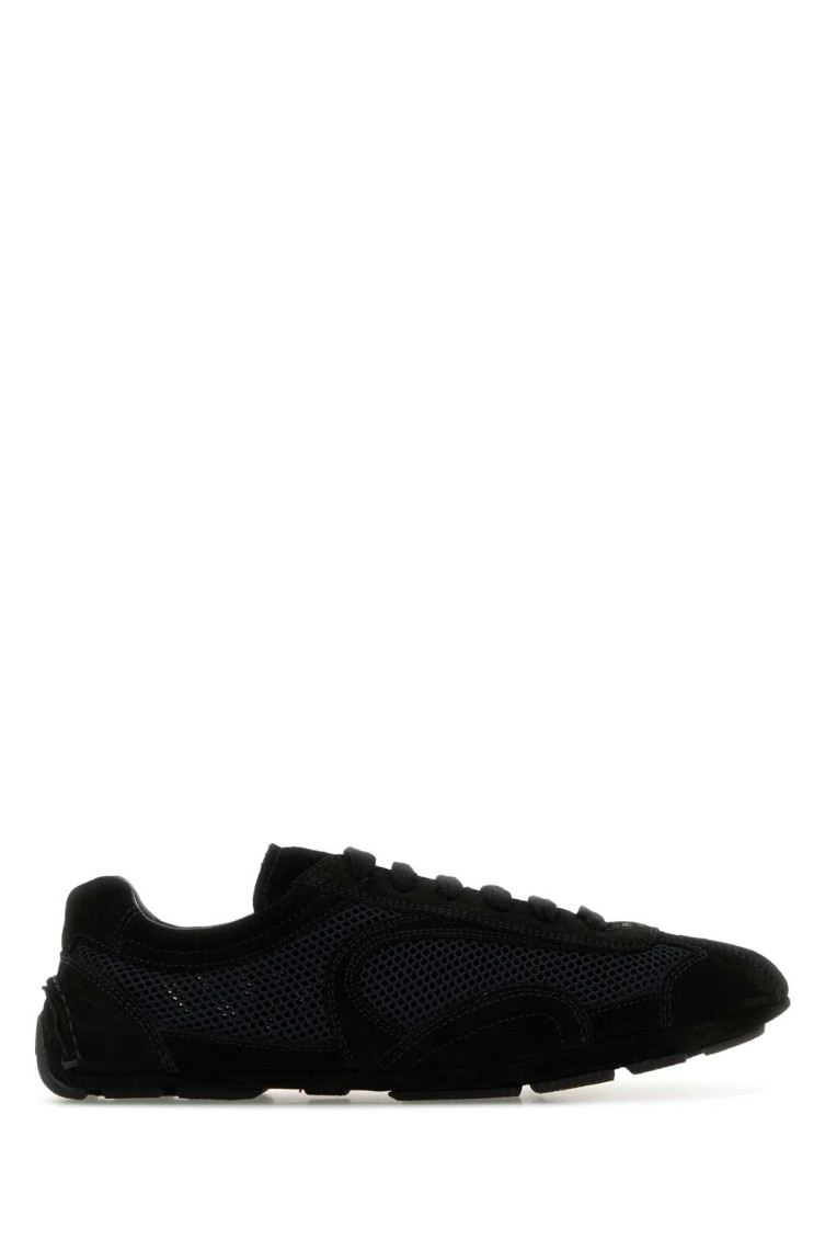 Prada Black Lace Up Sneakers