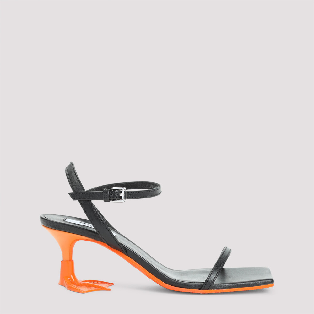 Moschino Square-headed High-heeled Sandals In Black