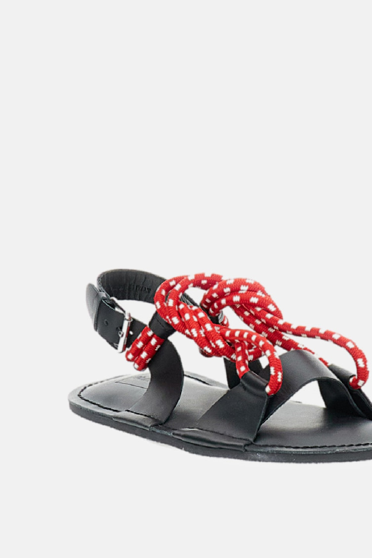 Plan C Black Cord Sandals for Women Online USA at Darveys.com