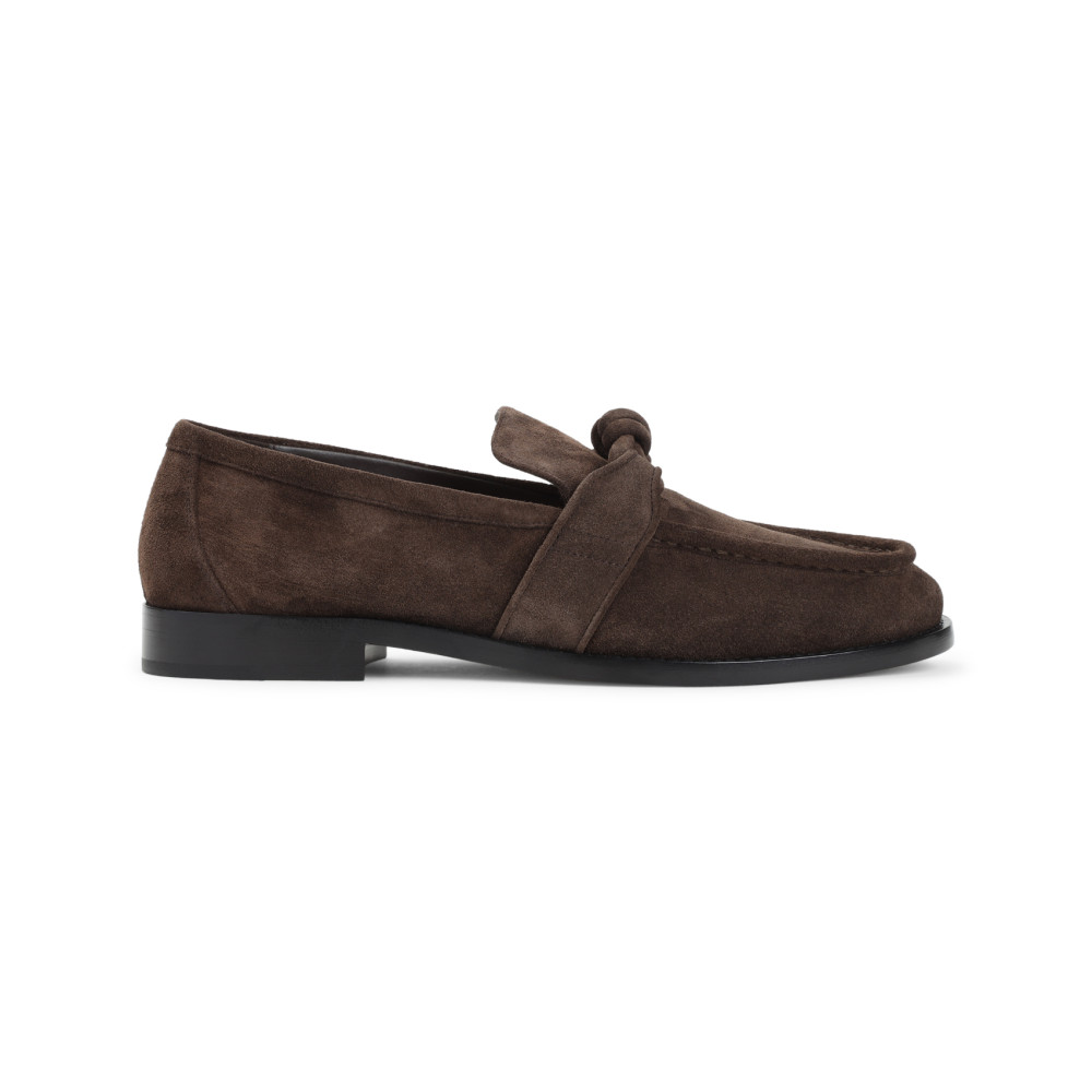 Bottega Veneta Brown Suede Astaire Loafers In Brown