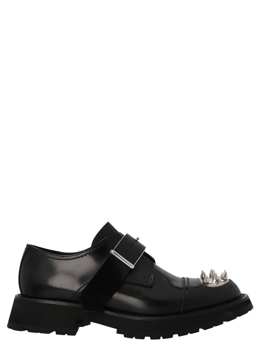 Alexander Mcqueen Black Studded Dress Shoes In Black