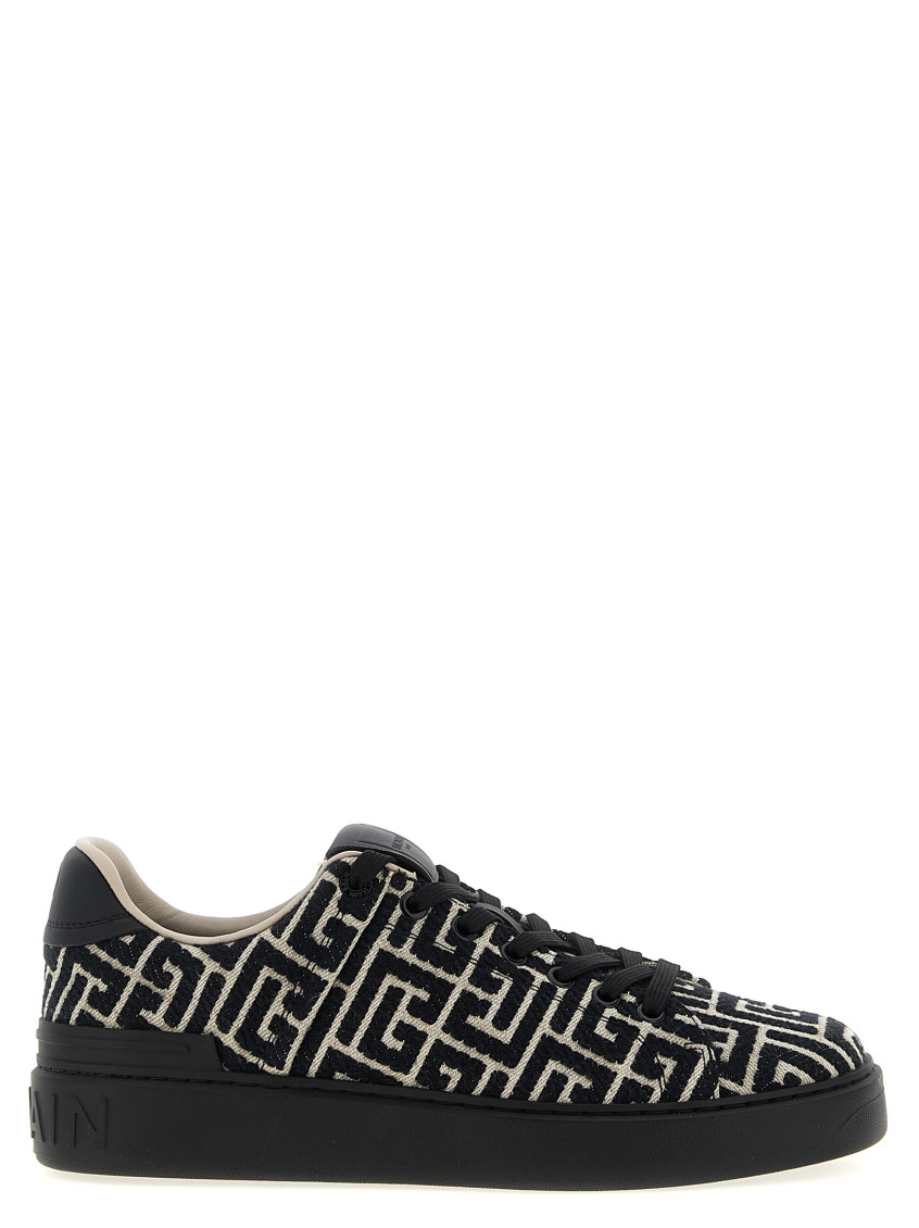 Balmain Black Low Top Sneakers In Black