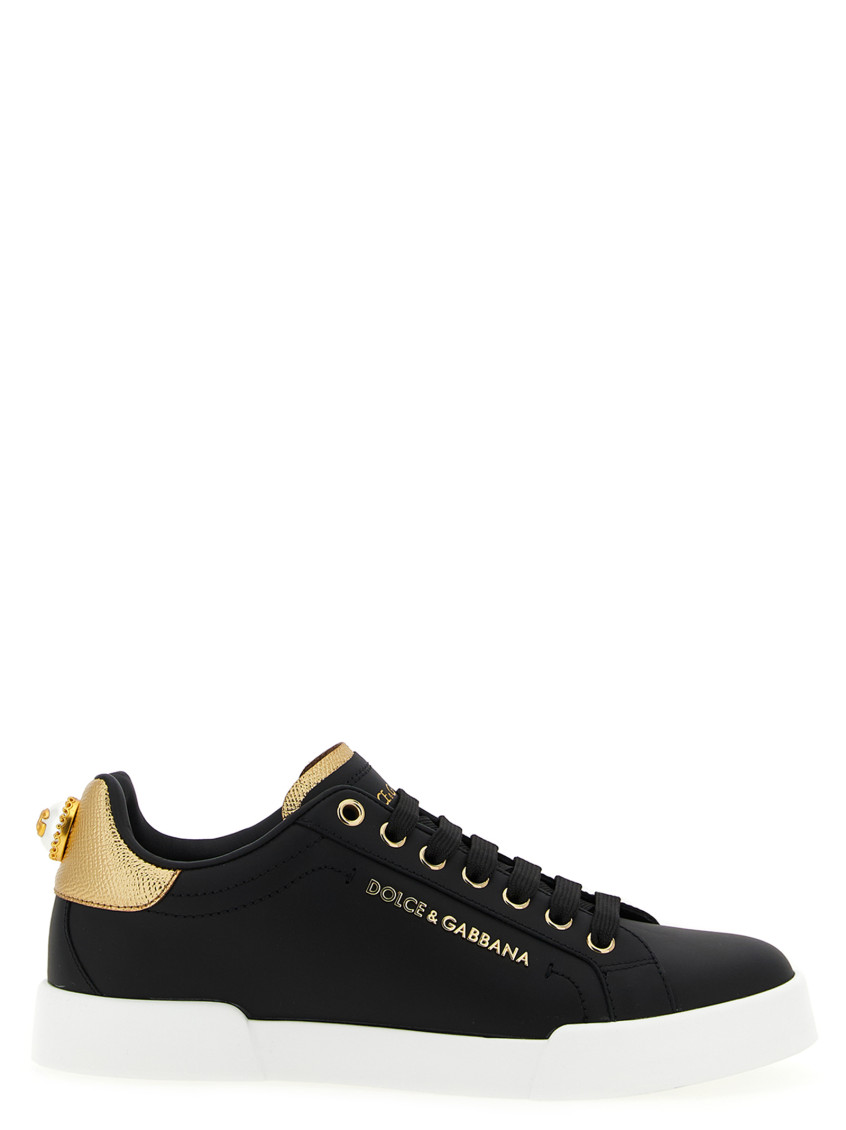 Dolce & Gabbana Black Leather Sneakers
