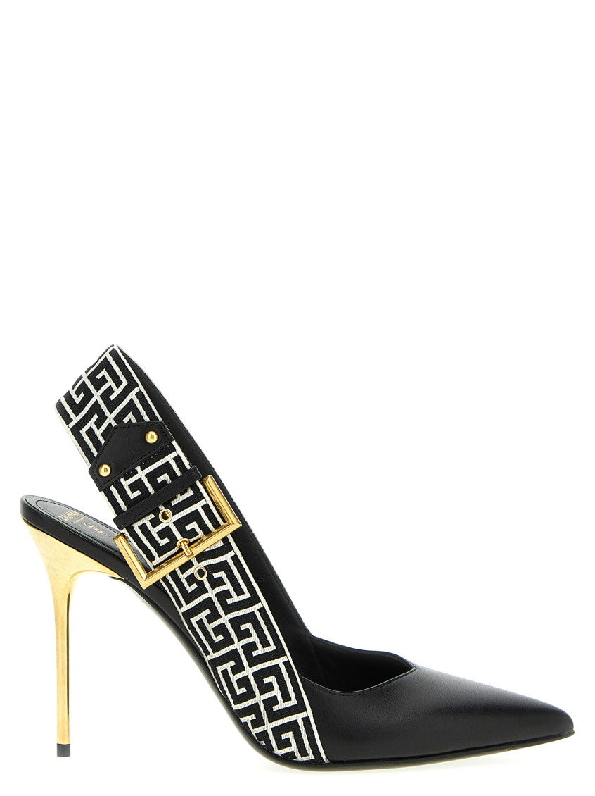 Balmain Blackwhite Slingback Heel In Multi