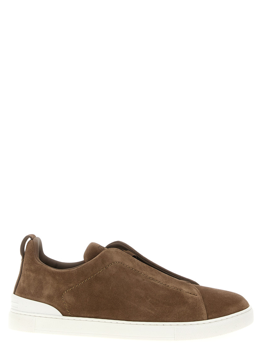 Zegna 'triple Stitch' Sneakers In Brown