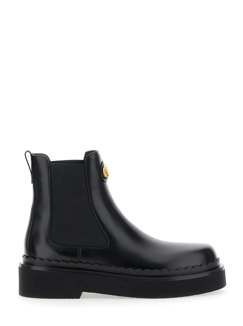 Valentino Stylish Platform Boots Featuring Elastic Panels In Multi