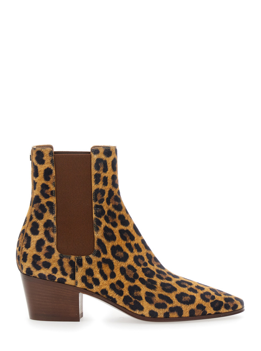 Casadei 50mm Leopard-print Block-heel Ankle Boots In Brown