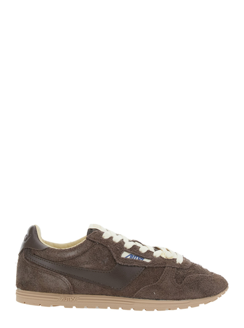 Autry Windspin Panelled Brushed Suede Sneakers In Brown