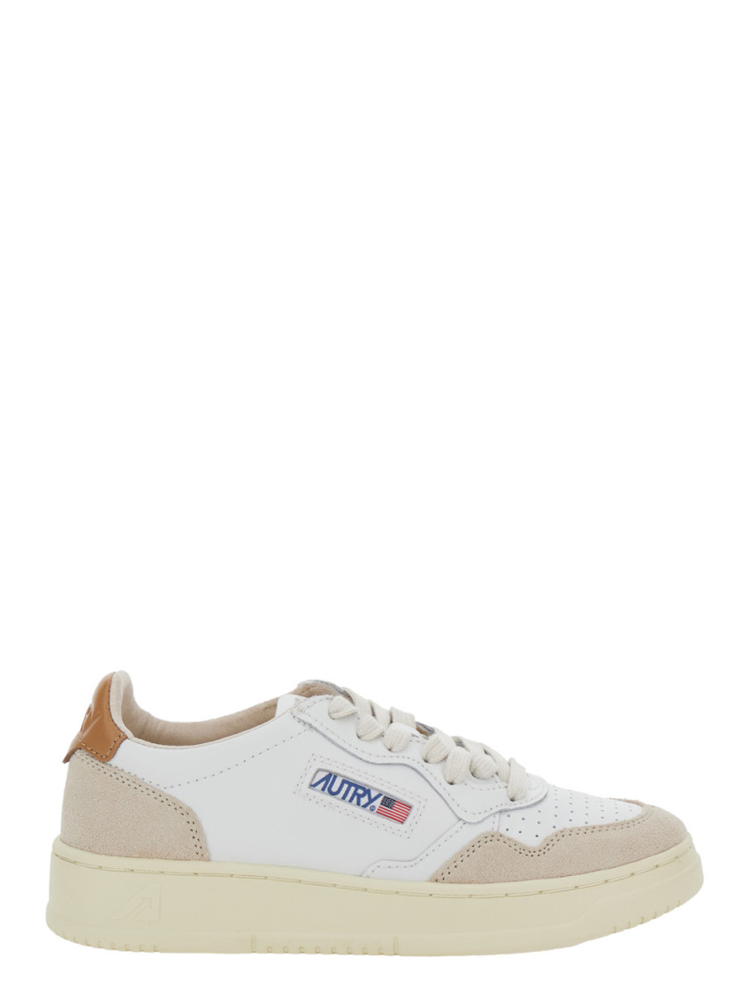 Autry Medalist Low Leat Suede Wht Brnsug Sneakers In White