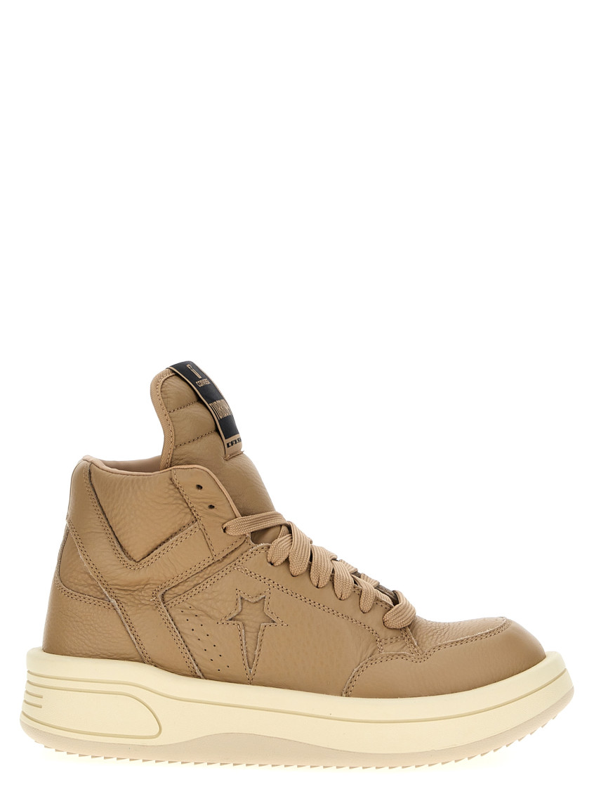Rick Owens Beige Lace Up Sneakers In Beige