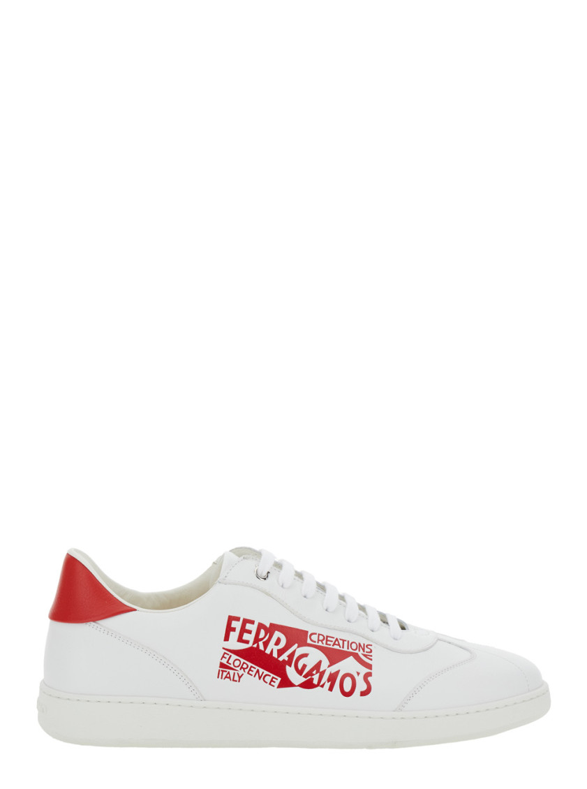 Ferragamo Logo-lacing Low-cut Casual Shoes In White