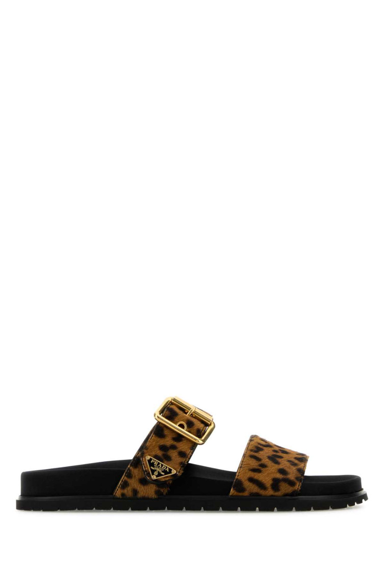 Prada Leopard Print Open Toe Sandals
