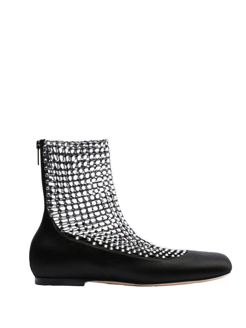René Caovilla Rene Caovilla Galaxia 10 Ballerinas With Rhinestones In Black