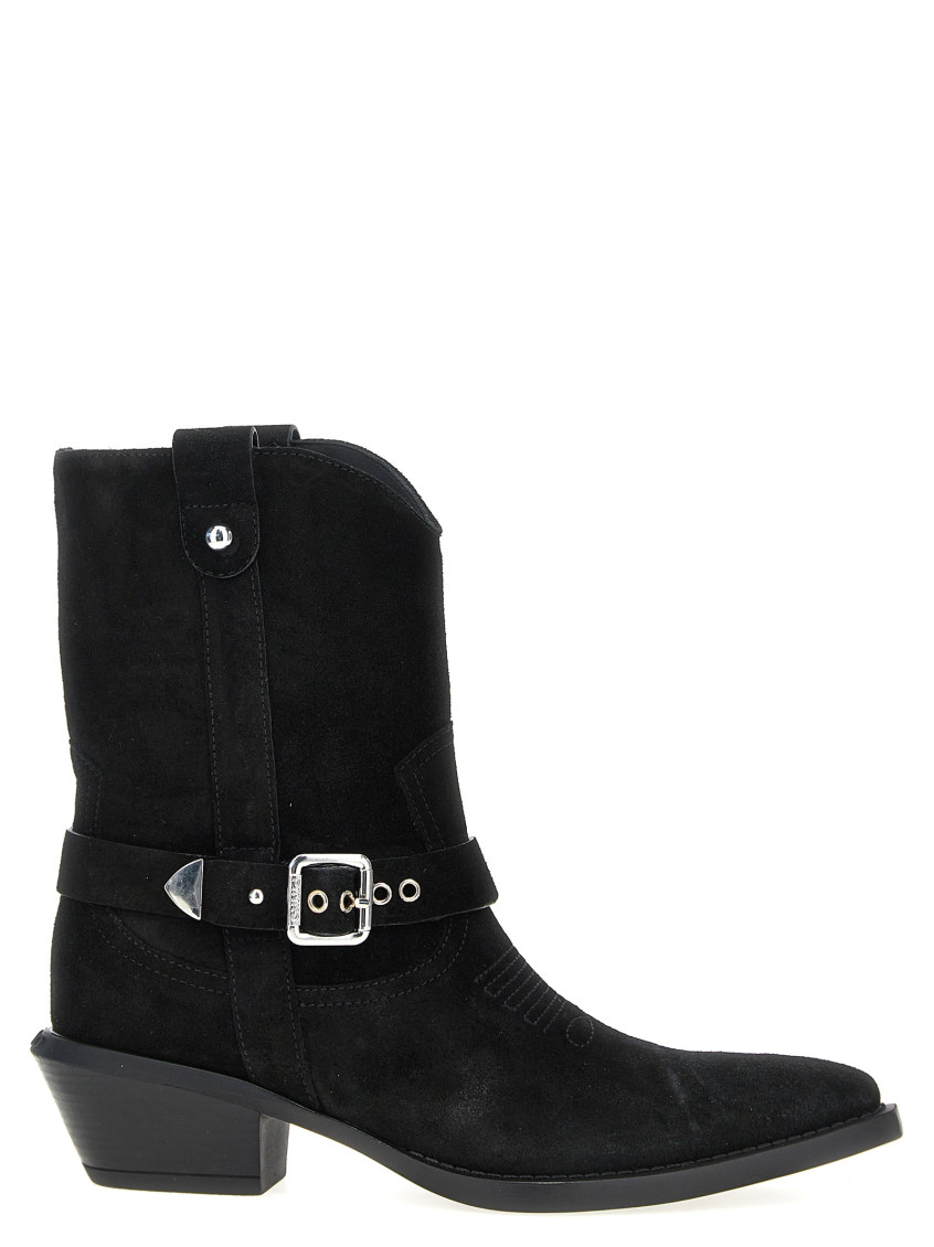 PINKO BLACK TEX 09 ANKLE BOOTS 