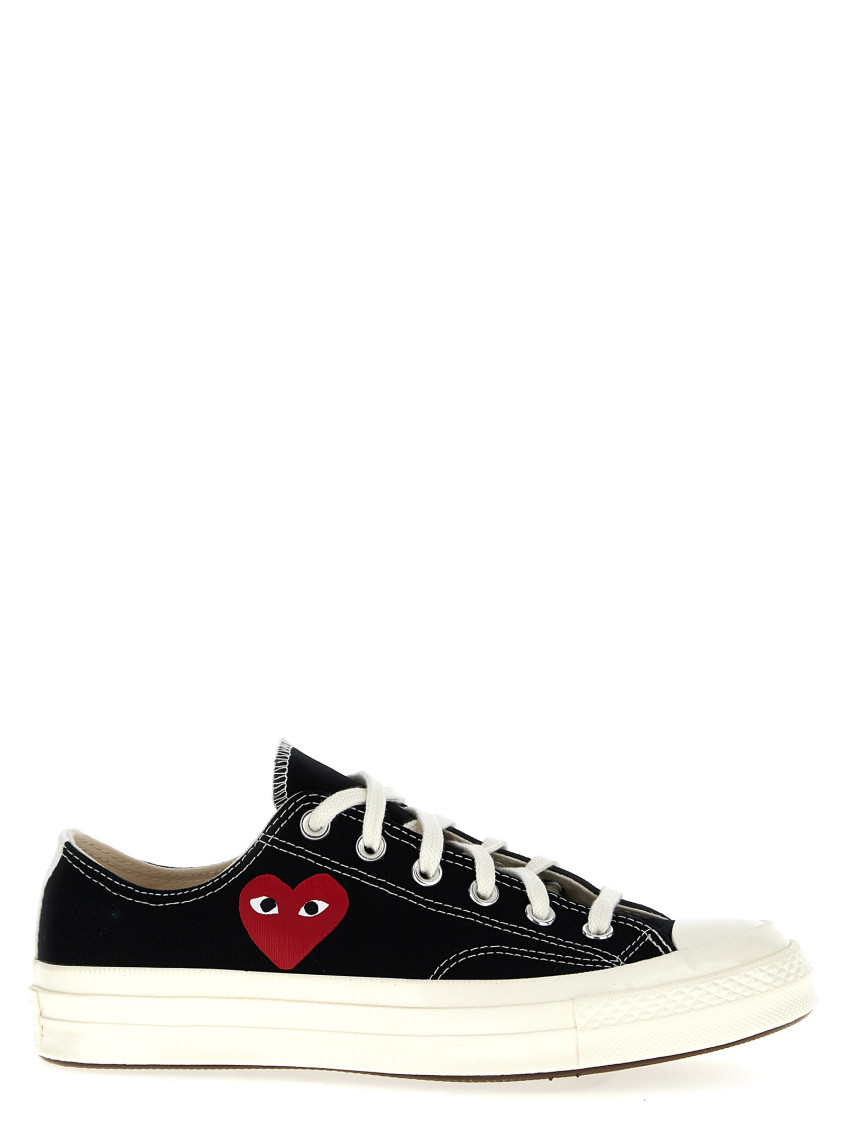 Shop Comme Des Garçons Black Lace Up Sneakers